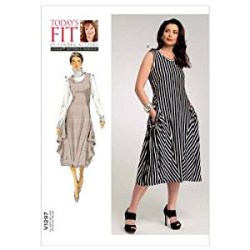 1297 VOGUE BETZINA EZ PULLOVER SLEEVELESS DRAPE TIED DRESS PATTERN ABC-GHIJ uncut